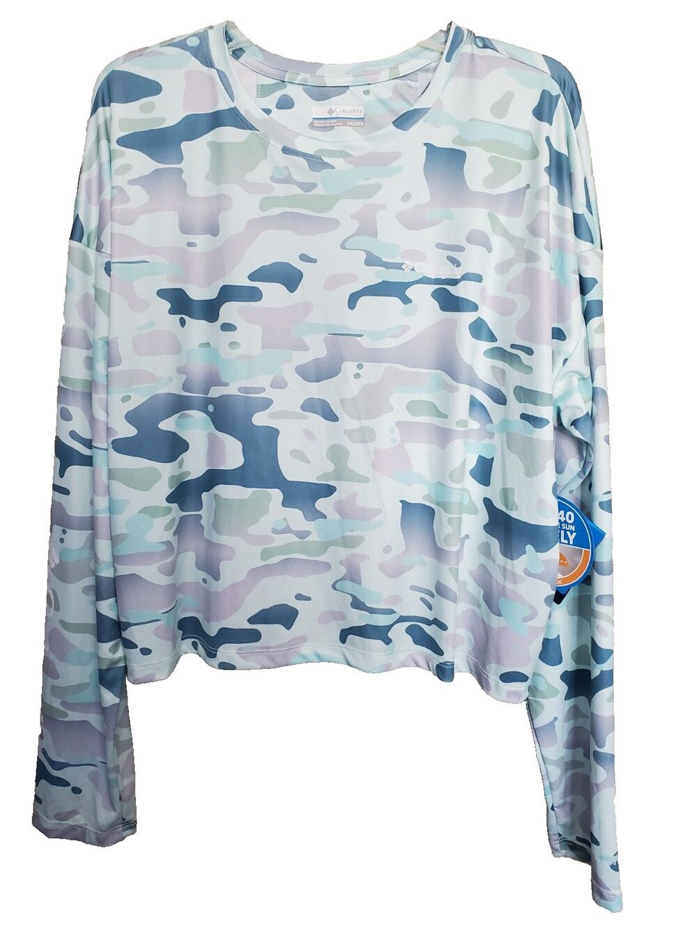 Columbia Women's Super PFG Tidal Light Cropped Long Sleeve Shirt Size XXL NWT